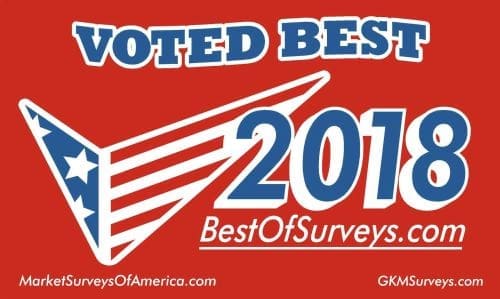 Voted Best of 2018 Best of Surveys dot com