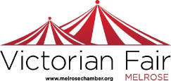 Logo of Victorian Fair - Melrose and the www.melrosechamber.org link.