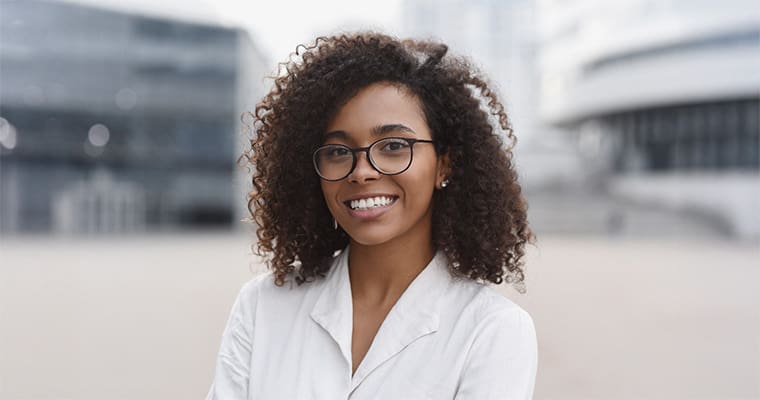 Woman after cosmetic dentistry in Melrose